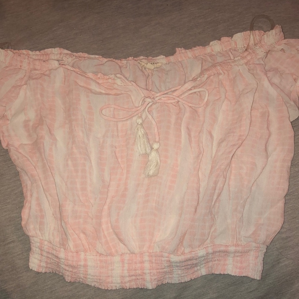 Cropped pink tie up short sleeve from PacSun